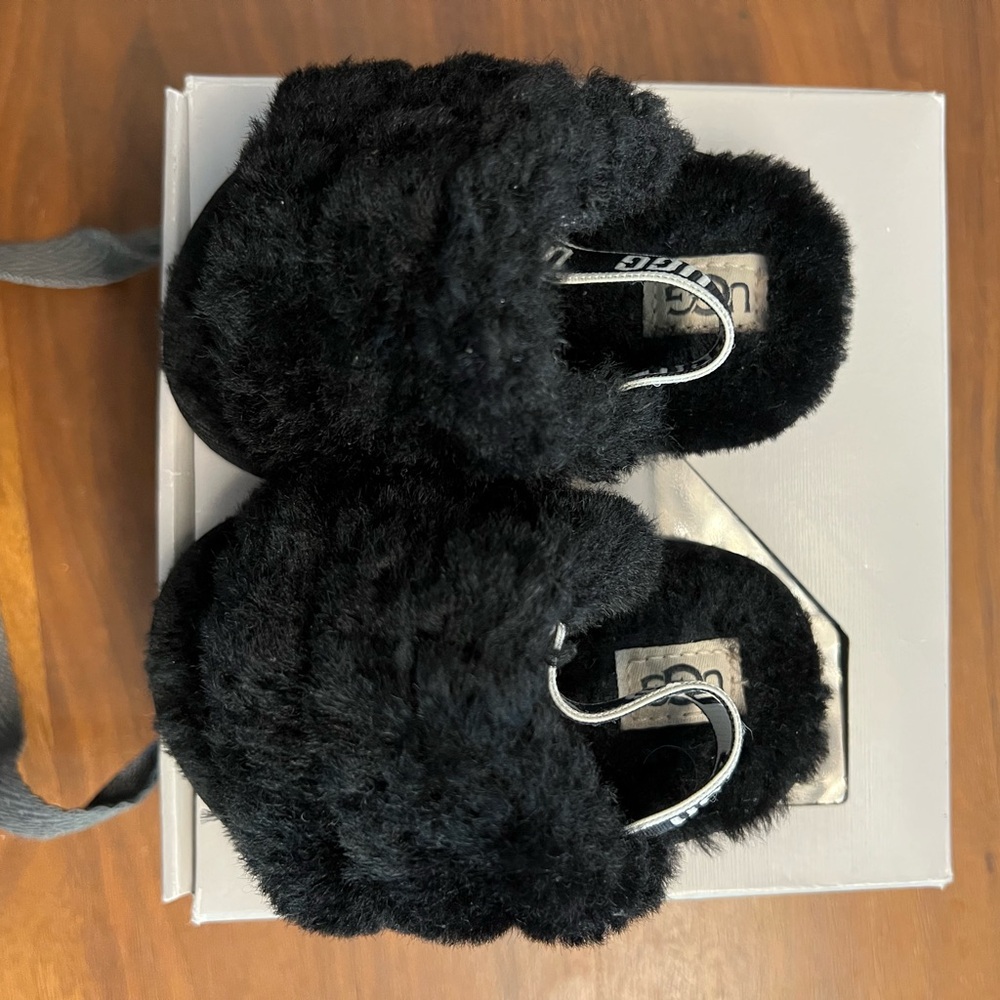 UGG Infant Black Plush Booties